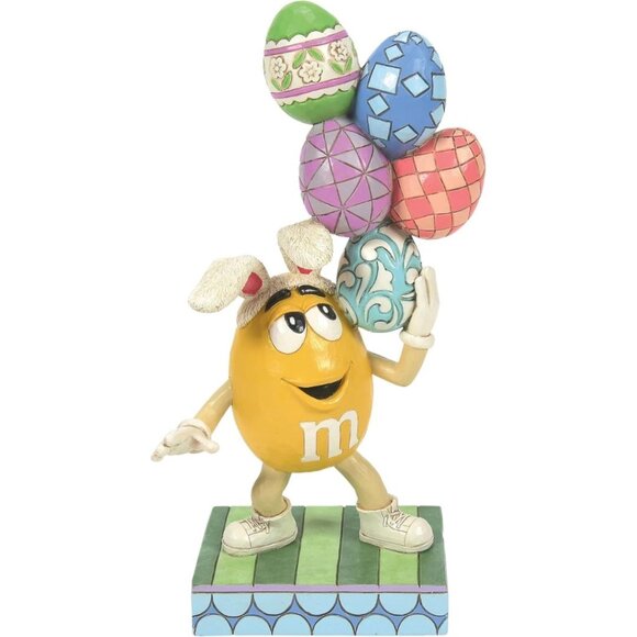 Enesco M&M's by Jim Shore Yellow Character Balancing Easter Eggs Figurine, NEW - Picture 1 of 6